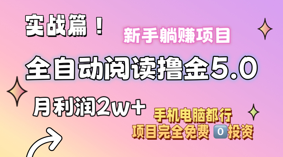 （11578期）小说全自动阅读撸金5.0 操作简单 可批量操作 零门槛！小白无脑上手月入2w+-大鱼聊项目