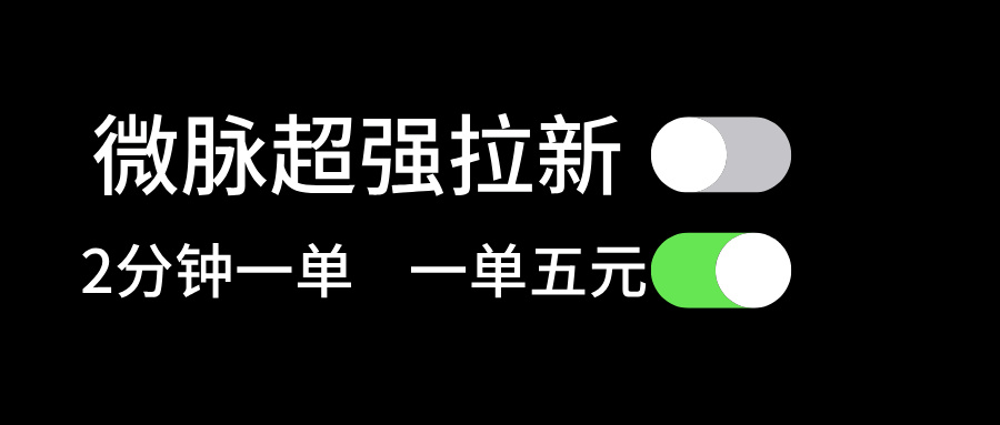 （11580期）微脉超强拉新， 两分钟1单， 一单利润5块，适合小白-大鱼聊项目