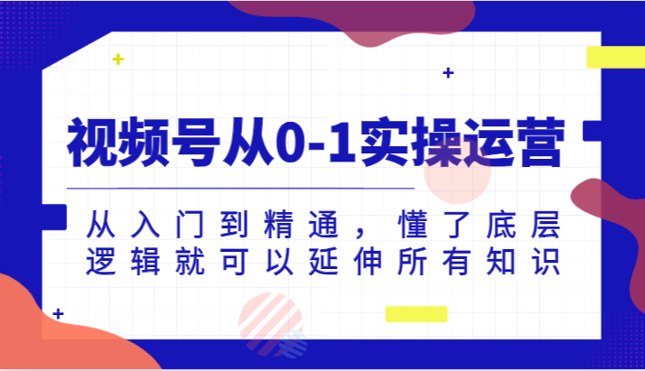 视频号从0-1实操运营，从入门到精通，懂了底层逻辑就可以延伸所有知识（更新2024.7）-大鱼聊项目