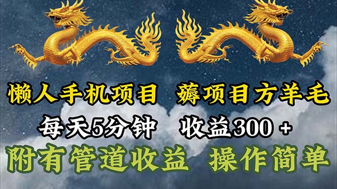 （11600期）懒人手机项目，每天5分钟，每天收益300+，多种方式可扩大收益！-大鱼聊项目
