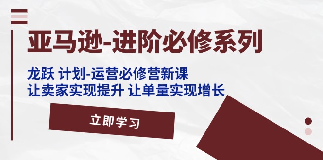 （11623期）亚马逊-进阶必修系列，龙跃 计划-运营必修营新课，让卖家实现提升 让单…-大鱼聊项目