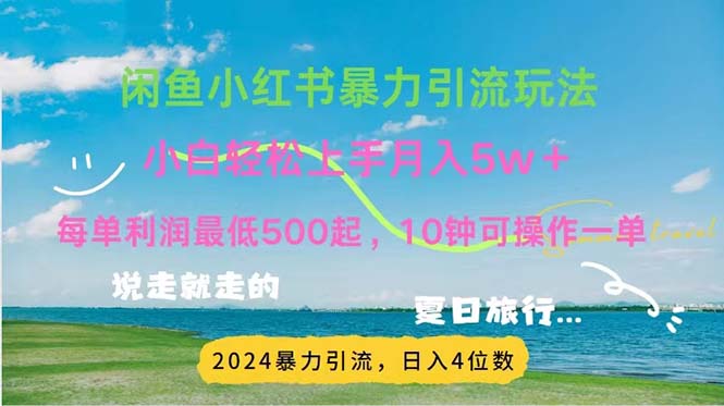 （11650期）2024暑假赚钱项目小红书咸鱼暴力引流，简单无脑操作，每单利润500+，…-大鱼聊项目