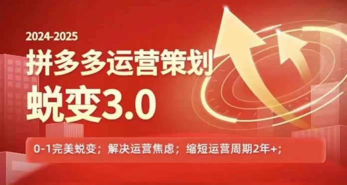 2024-2025拼多多运营策略蜕变3.0，0~1完美蜕变，解决信息焦虑-大鱼聊项目