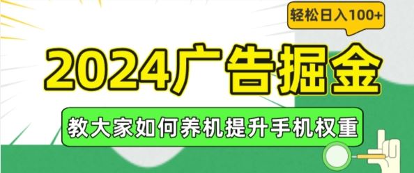 2024广告掘金，教大家如何养机提升手机权重，轻松日入100+【揭秘】-大鱼聊项目