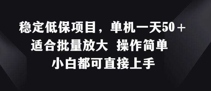 稳定低保项目，单机一天50+适合批量放大 操作简单 小白都可直接上手【揭秘】-大鱼聊项目