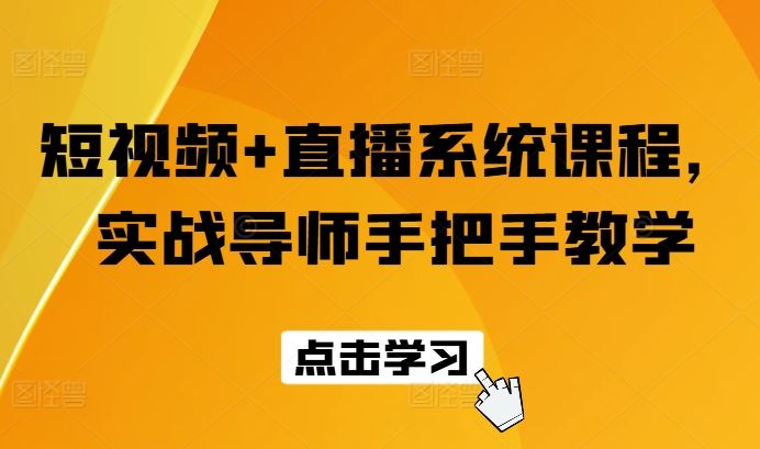 短视频+直播系统课程，实战导师手把手教学-大鱼聊项目