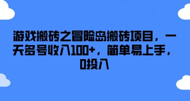 游戏搬砖之冒险岛搬砖项目，一天多号收入100+，简单易上手，0投入【揭秘】-大鱼聊项目