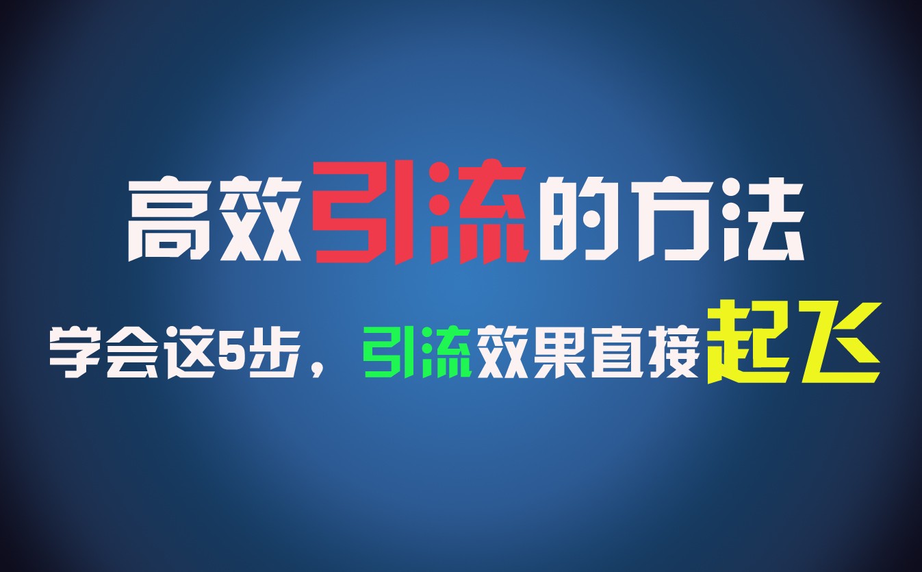 高效引流的方法，可以帮助你日引300+创业粉，一年轻松收入30万，比打工强太多！-大鱼聊项目