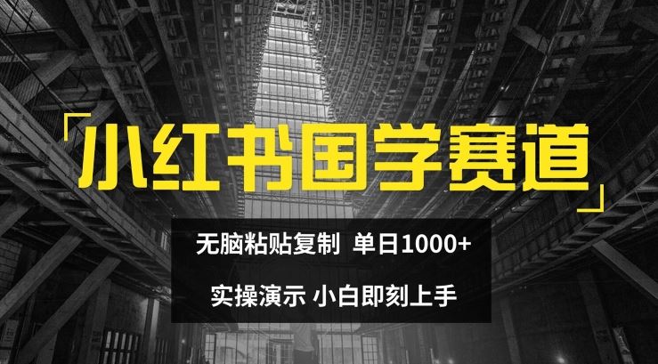 小红书国学赛道，无脑粘贴复制，单日1K，实操演示，小白即刻上手【揭秘】-大鱼聊项目