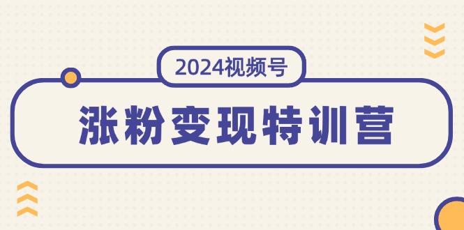 （11779期）2024视频号-涨粉变现特训营：一站式打造稳定视频号涨粉变现模式（10节）-大鱼聊项目