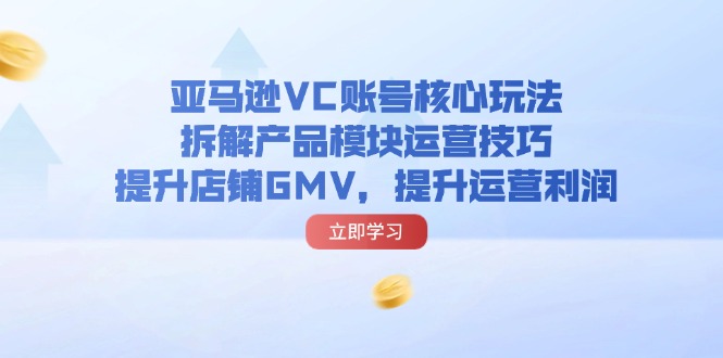 （11848期）亚马逊VC账号核心玩法，拆解产品模块运营技巧，提升店铺GMV，提升运营利润-大鱼聊项目