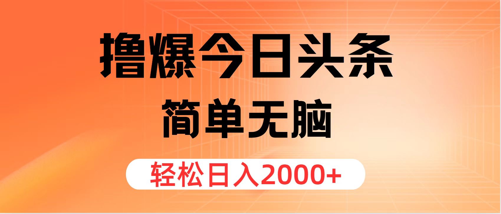 （11849期）撸爆今日头条，简单无脑，日入2000+-大鱼聊项目