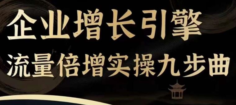 企业增长引擎流量倍增实操九步曲，一套课程帮你找到快速、简单、有效、可复制的获客+变现方式，-大鱼聊项目