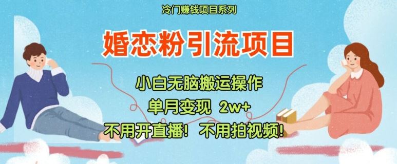 小红书婚恋粉引流，不用开直播，不用拍视频，不用做交付【揭秘】-大鱼聊项目