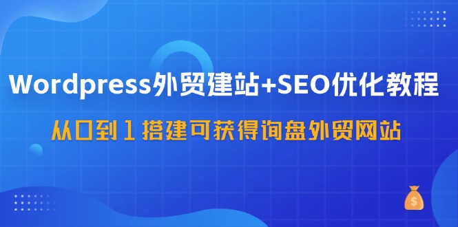 （11911期）WordPress-外贸建站+SEO优化教程：从0到1搭建可获得询盘外贸网站-57节课-大鱼聊项目