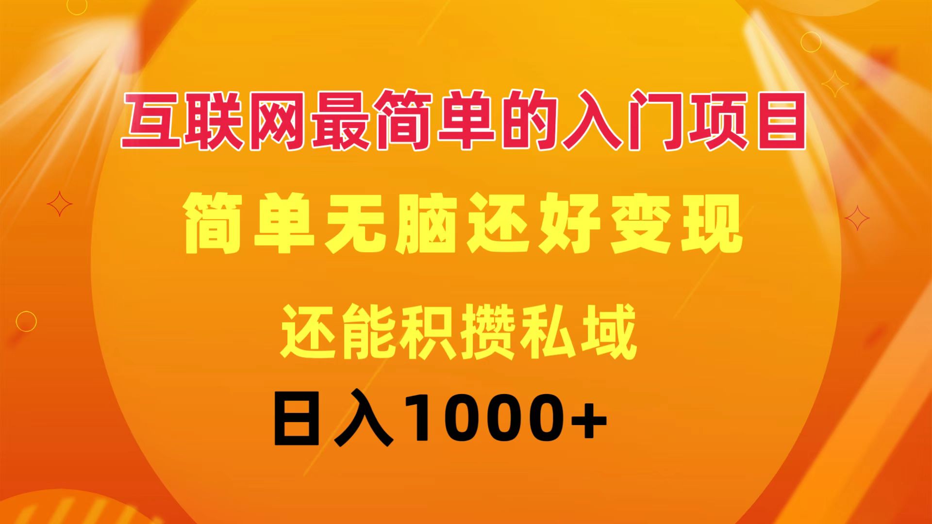 （11922期）互联网最简单的入门项目：简单无脑变现还能积攒私域一天轻松1000+-大鱼聊项目