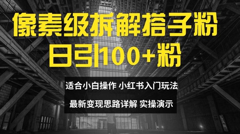 像素级拆解搭子粉，日引100+，小白看完可上手，最新变现思路详解【揭秘】-大鱼聊项目