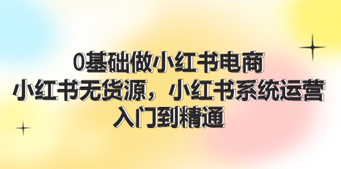 （11960期）0基础做小红书电商，小红书无货源，小红书系统运营，入门到精通 (70节)-大鱼聊项目