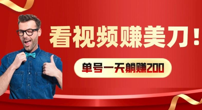 看视频赚美刀：每小时40+，多号矩阵可放大收益【揭秘】-大鱼聊项目