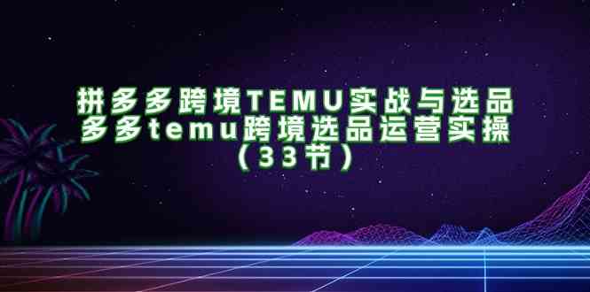 拼多多跨境TEMU实战与选品，多多temu跨境选品运营实操（33节）-大鱼聊项目