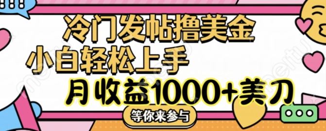 冷门发帖撸美金项目，月收益1000+美金，简单无脑，干就完了【揭秘】-大鱼聊项目