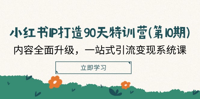 小红书IP打造90天特训营(第10期)：内容全面升级，一站式引流变现系统课-大鱼聊项目