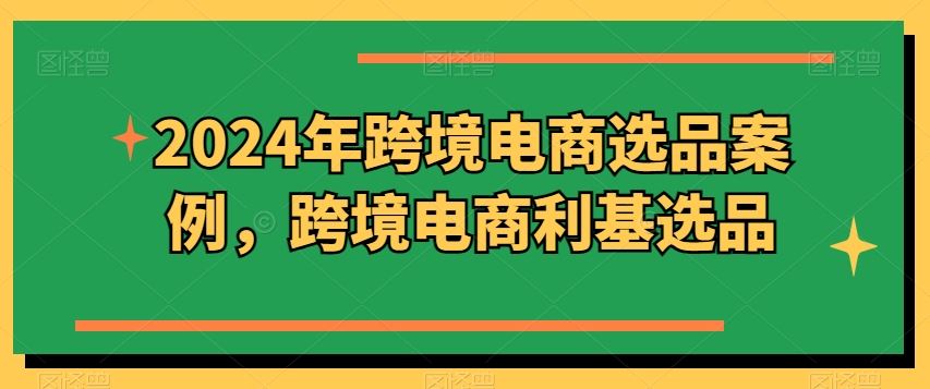 2024年跨境电商选品案例，跨境电商利基选品（更新）-大鱼聊项目