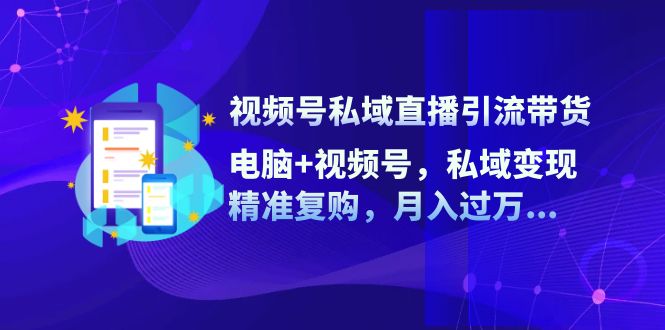 （12249期）视频号私域直播引流带货：电脑+视频号，私域变现，精准复购，月入过万…-大鱼聊项目