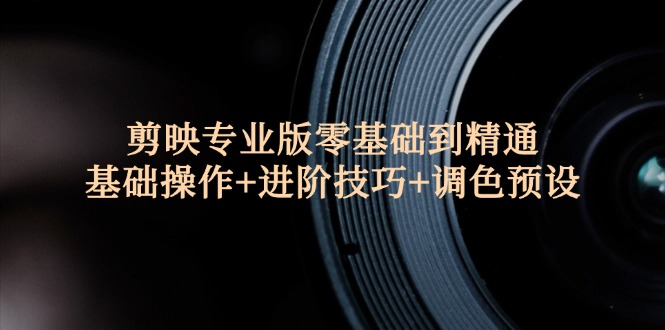 （12310期）剪映专业版零基础到精通：基础操作+进阶技巧+调色预设"-大鱼聊项目
