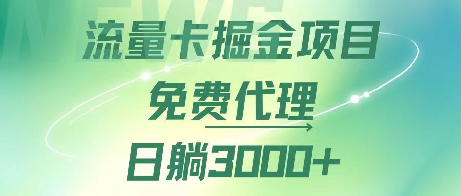 （12321期）流量卡掘金代理，日躺赚3000+，变现暴力，多种推广途径-大鱼聊项目