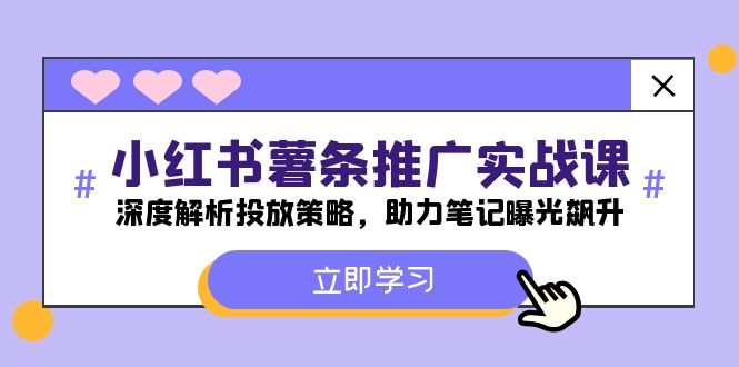 小红书-薯条推广实战课：深度解析投放策略，助力笔记曝光飙升-大鱼聊项目