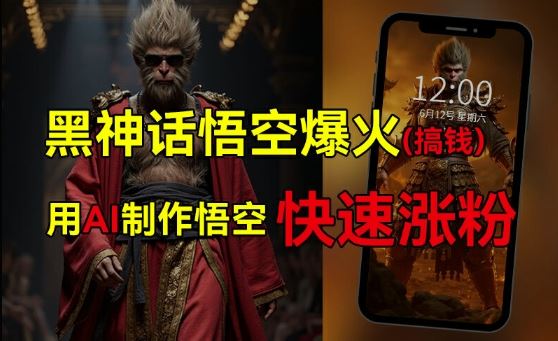 黑神话悟空爆火，已有人利用这波热点变现几十万，普通人也可用AI蹭上这波热度搞钱，有多重变现方法-大鱼聊项目