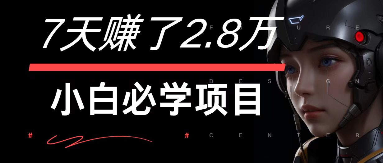 7天赚了2.8万！每单利润最少500+，轻松月入7万+小白有手就行-大鱼聊项目