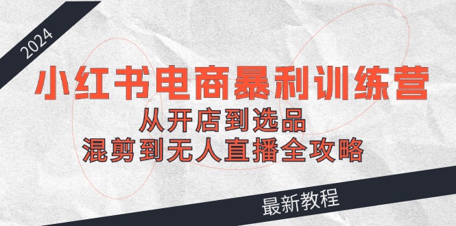 2024小红书电商暴利训练营：从开店到选品，混剪到无人直播全攻略-大鱼聊项目