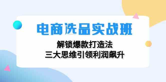 电商选品实战班：解锁爆款打造法，三大思维引领利润飙升-大鱼聊项目