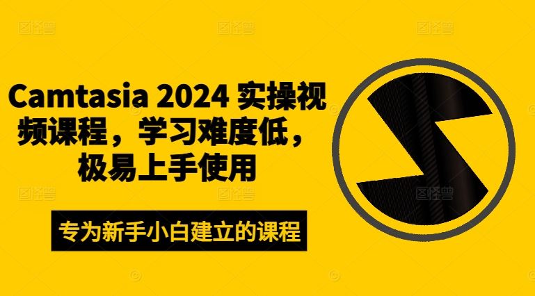 Camtasia 2024 实操视频课程，学习难度低，极易上手使用-大鱼聊项目