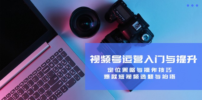 视频号运营入门与提升：定位策略与操作技巧，爆款短视频选题与拍摄-大鱼聊项目