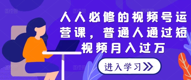 人人必修的视频号运营课，普通人通过短视频月入过万-大鱼聊项目