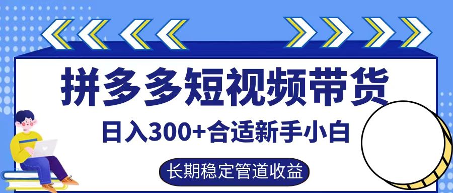 拼多多短视频带货日入300+，实操账户展示看就能学会-大鱼聊项目