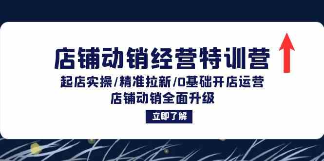 店铺动销经营特训营：起店实操/精准拉新/0基础开店运营/店铺动销全面升级-大鱼聊项目