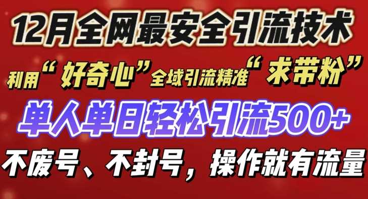 12 月份全网最安全引流创业粉技术来袭，不封号不废号，有操作就有流量【揭秘】-大鱼聊项目