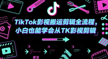 TikTok影视搬运剪辑全流程，小白也能学会从TK影视剪辑-大鱼聊项目