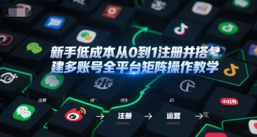 新手低成本从0到1注册并搭建多账号全平台矩阵操作教学，手机号-邮箱-IP-工具-大鱼聊项目