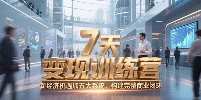 7天咨询师变现训练营，新经济机遇加五大系统，构建完整商业闭环-大鱼聊项目