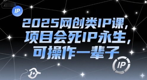 2025网创类IP课，项目会死IP永生，可操作一辈子-大鱼聊项目