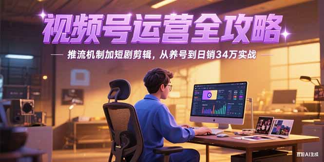 2025视频号运营全攻略，推流机制加短剧剪辑，从养号到日销34万实战-大鱼聊项目