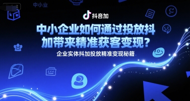 中小企业如何通过投放抖加带来精准获客变现？企业实体抖加投放精准变现秘籍-大鱼聊项目