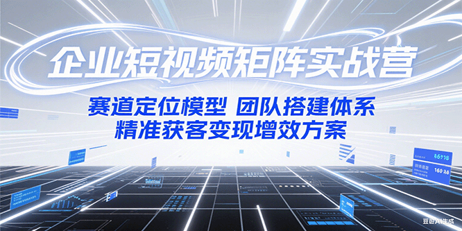 企业短视频矩阵实战营：赛道定位模型+团队搭建体系+精准获客变现增效方案-大鱼聊项目
