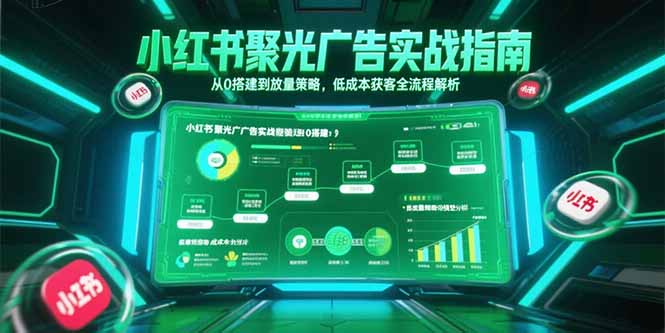 小红书聚光广告实战指南，从0搭建到放量策略，低成本获客全流程解析-大鱼聊项目