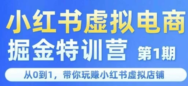 小红书虚拟电商掘金特训营第1期，从0到1，带你玩转小红书虚拟店铺-大鱼聊项目